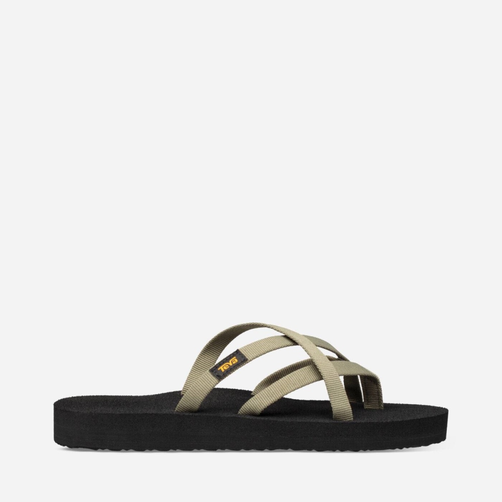 Teva Olowahu - Women's Teva Flip Flops - Olive | India (DVAE69135)